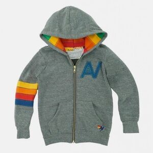 Aviator nation KIDS SIGNATURE RAINBOW HOODIE HEATHER GREY